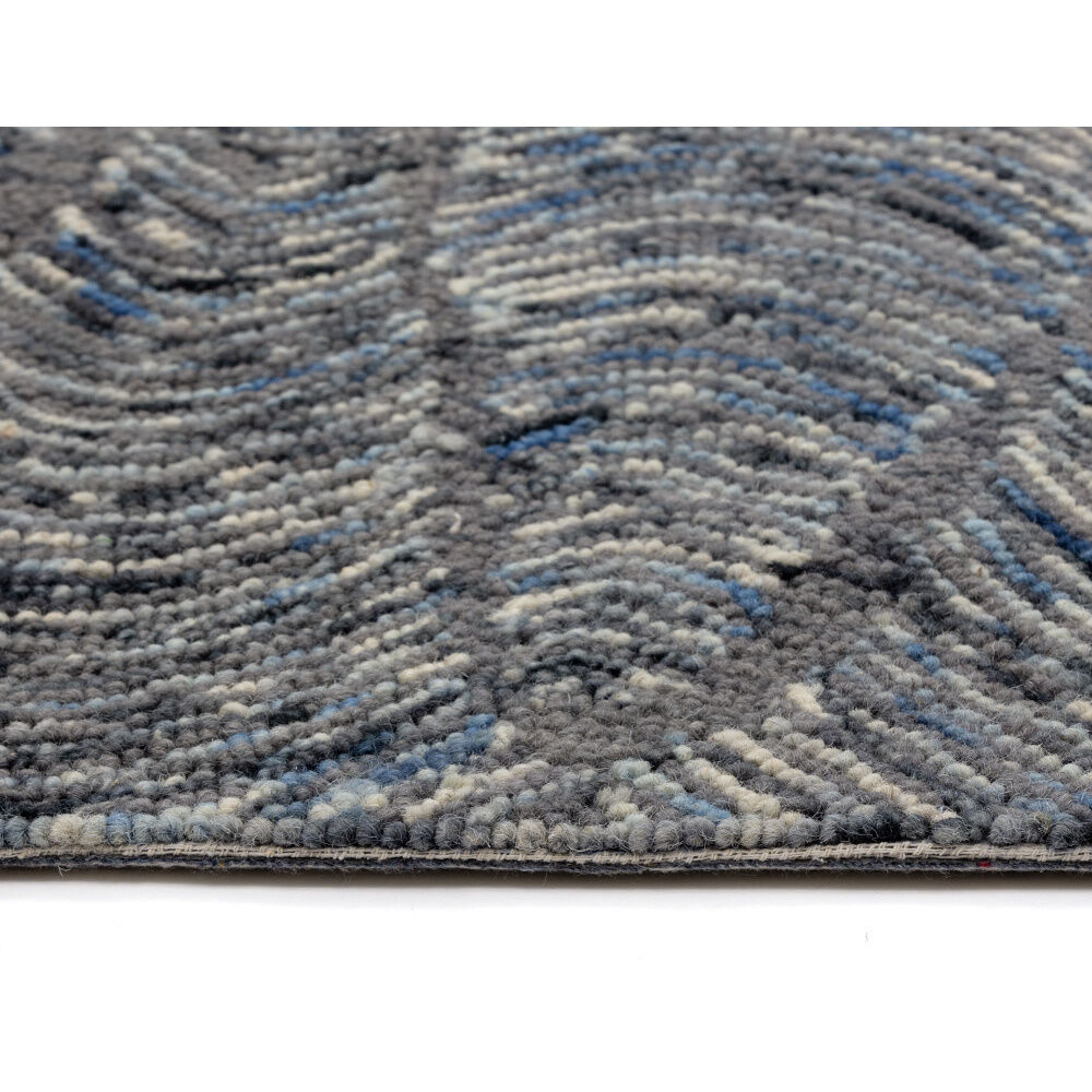 Corfu 96 X 60 inch Blue / Charcoal Indoor Hand-Tufted Rug, Hand-Tufted